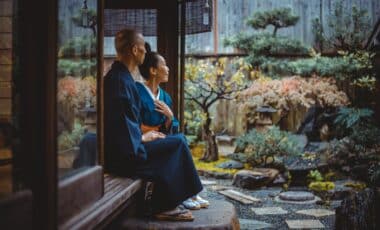 couple in a traditional Japanese house